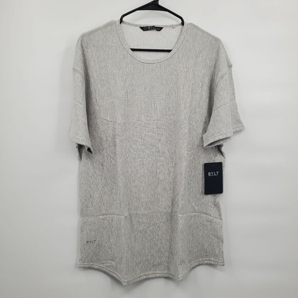 BYLT Brushed Herringbone Short Sleeve Drop Cut Shirt Top Men Size Large NWT - Picture 3 of 14